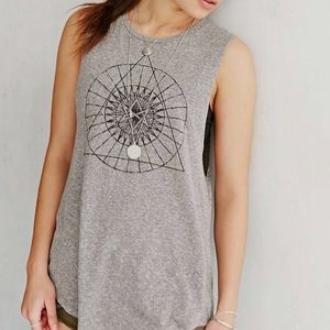 Urban Outfitters Hexagon Muscle Tank in Grey